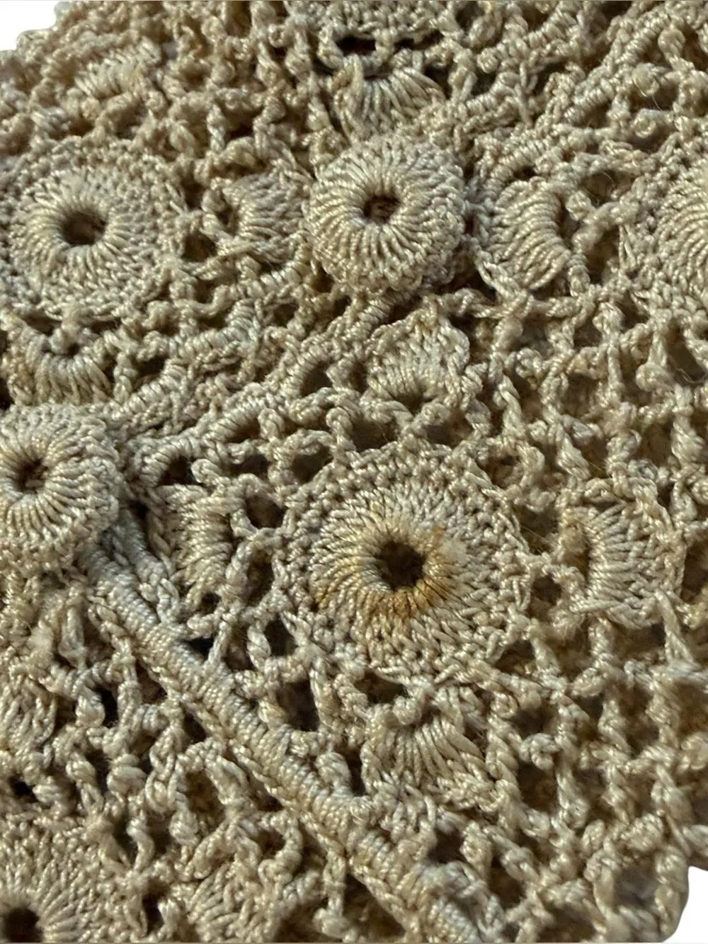 Vintage Crochet Lace Gloves 1940s-1960s Beige Color